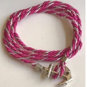Silver Nautical Boat Anchor Bracelet Necklace Wrap